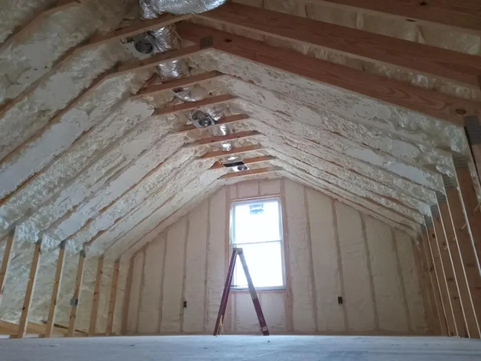 Spray foam roofing application for Crawl Space Insulation project in Westbrook